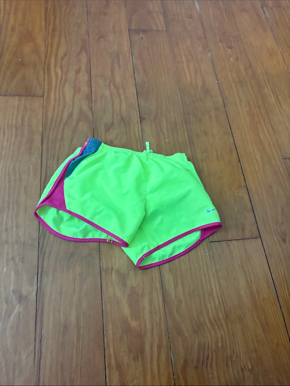 Nike Kids Bright Lime Shorts with Pink Trim